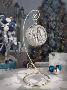 Набор из 6 серебряных ёлочных шаров "Рождество"